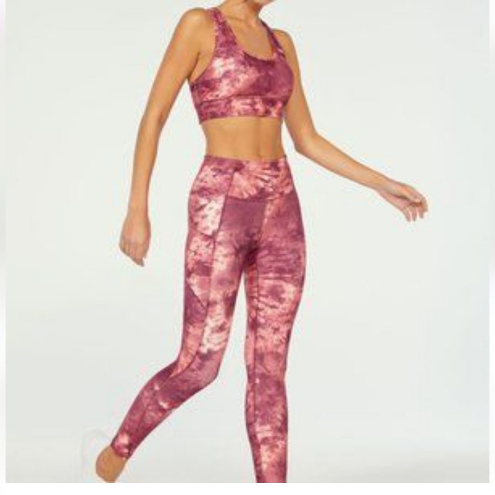 Athleta Multicolor Top & Leggings Set
